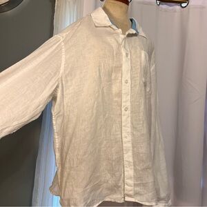 Linen white Beachy Boho Minimalist Neutral  Adjustable long Sleeve Shirt women